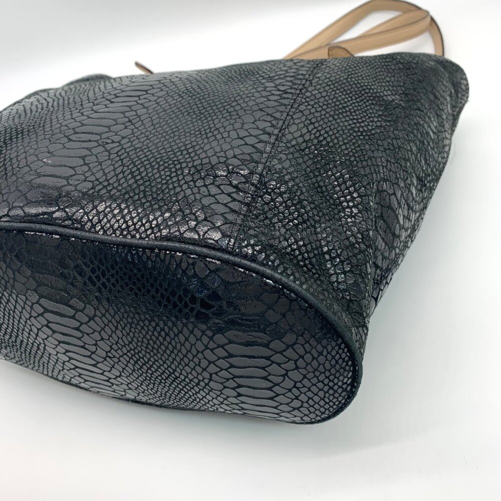 Michael Kors Jet Set Black Embossed Python Tote - image 7